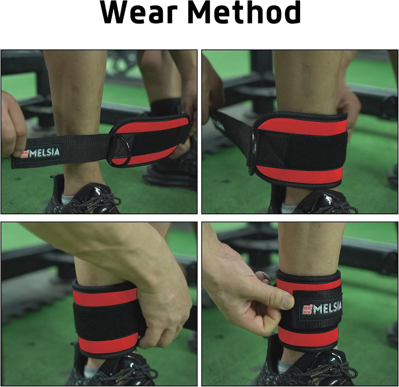 Ankle Straps for Cable Machine Women & Men - For Glute, Booty Workouts, Kickbacks, Leg Extensions, Curls and Hip Abductors - Adjustable, Gym Cable Attachments - Ergonomic Neoprene Padding (Pair)