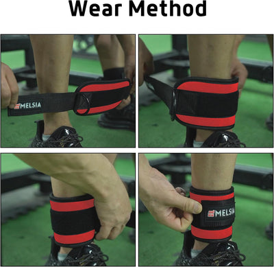 Ankle Straps for Cable Machine Women & Men - For Glute, Booty Workouts, Kickbacks, Leg Extensions, Curls and Hip Abductors - Adjustable, Gym Cable Attachments - Ergonomic Neoprene Padding (Pair)