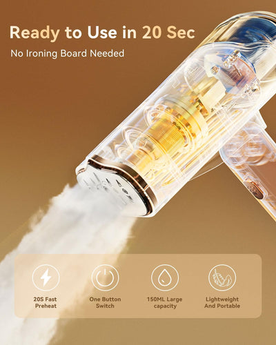 AUSELECT Garment Steamer Iron, 2in1 Handheld Steamer for Clothes, Mini Iron Steam Steamer for Travel, 1200W Ironing Electric Steam, Portable Mini Iron Fabric Steamer for Home Appliance & Gift