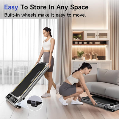 Walking Pad Treadmill, Walking Pad with Incline, Foldable Treadmills for Home Office Gym Exercise, Portable Desk Treadmill for Jogging&Running, Running Machine for Workout Exercise