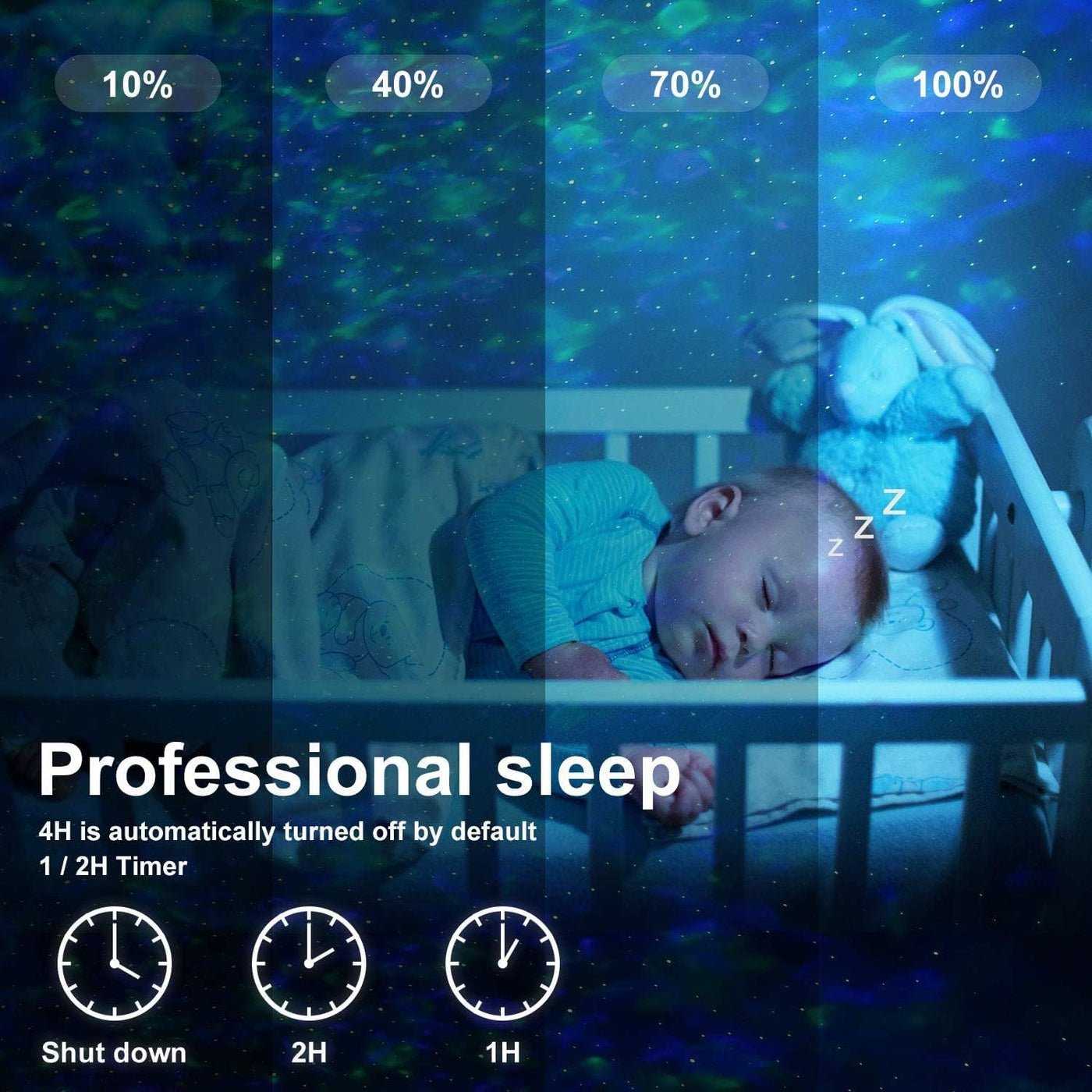 Galaxy Projector, Star Projector Light Ocean Wave Star Night Light, Adjustable Lightness Remote Control Timer 10 Lighting Modes, Built-in Music Speaker for Kids Bedroom Christmas Wedding Party Gift