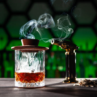 Sixpence Alchemy Cocktail Smoker Kit with Torch – Deluxe Whiskey Smoker Set with 6 Natural Wood Chips | Premium Mixology Gift for Men & Women | Ideal for Bourbon, Old-Fashioned, and Cocktails