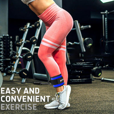Ankle Straps for Cable Machine Women & Men - For Glute, Booty Workouts, Kickbacks, Leg Extensions, Curls and Hip Abductors - Adjustable, Gym Cable Attachments - Ergonomic Neoprene Padding (Pair)