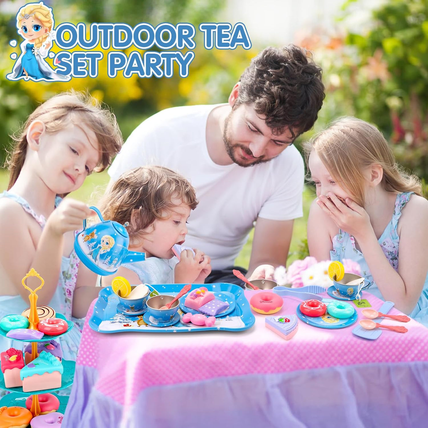 Unicorn Toys for Girls,48 PCS Kids Tea Set for Kids,Pretend Toy W/ Play Desserts,Tin Teapot,Educational Play Food Princess Toy Gift,Toddler Toys for 6 7 Year Old Girls Boys
