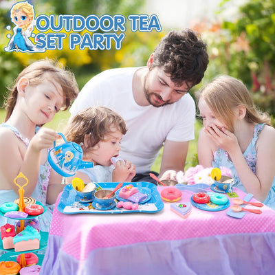 Unicorn Toys for Girls,48 PCS Kids Tea Set for Kids,Pretend Toy W/ Play Desserts,Tin Teapot,Educational Play Food Princess Toy Gift,Toddler Toys for 6 7 Year Old Girls Boys