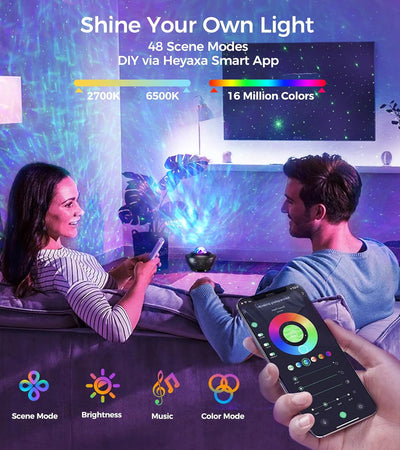 Galaxy Sky Star Projector LED Starry Night Light, Cool Planetarium Music Show Lamp with Speaker for Kids, Boys,Adults Bedroom Space and Home Ceiling Living Room Décor, Party (Black)