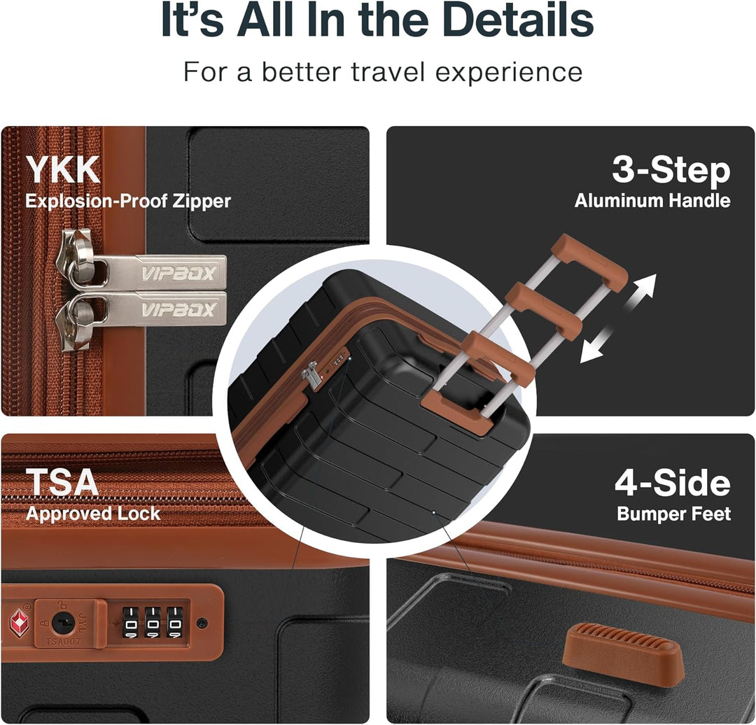 Vipbox 3-Piece Luggage Set Lightweight Durable