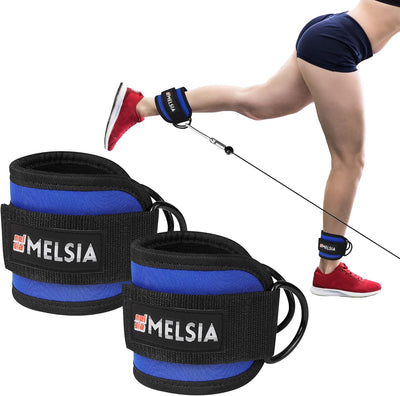 Ankle Straps for Cable Machine Women & Men - For Glute, Booty Workouts, Kickbacks, Leg Extensions, Curls and Hip Abductors - Adjustable, Gym Cable Attachments - Ergonomic Neoprene Padding (Pair)