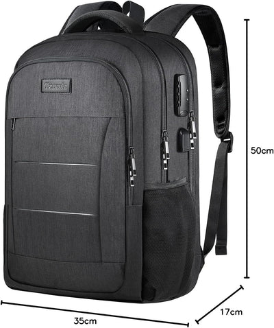 Travel Laptop Backpack Water Resistant Anti-Theft Bag with USB Charging Port and Lock 17.3 Inch Computer Business Backpacks for Women Men College School Student Gift,Bookbag Casual Hiking Daypack