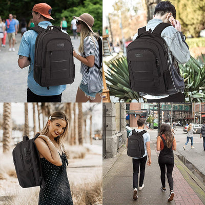 Travel Laptop Backpack Water Resistant Anti-Theft Bag with USB Charging Port and Lock 17.3 Inch Computer Business Backpacks for Women Men College School Student Gift,Bookbag Casual Hiking Daypack