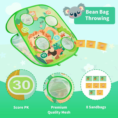 Bean Bag Toss Game, Foldable Portable Corn Hole Board, Indoor Outdoor Toy for Toddlers 3-8 Year Old Boys Girls, Kids Toys for Backyard Beach Lawn Birthday Party and Gift