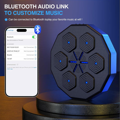 2025 New Music Boxing Machine, Upgraded 2.0 Smart Bluetooth Music Boxing Parent-Child Games, Wall-Mounted Exercise Equipment for Home