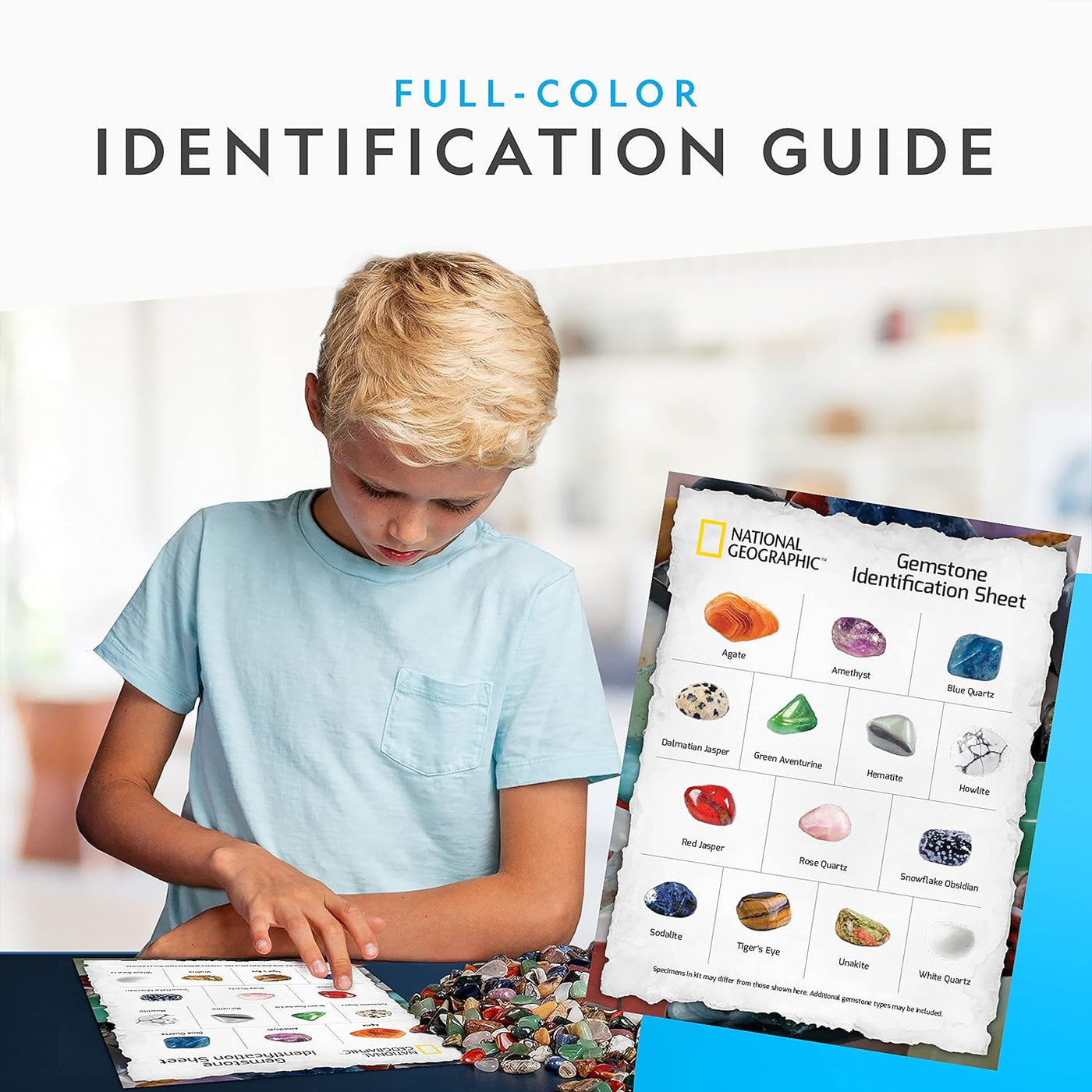 NATIONAL GEOGRAPHIC Premium Polished Stones - 2 Pounds of 3/4-Inch Tumbled Stones and Crystals Bulk, Arts and Crafts, Rock and Mineral Kit, Rocks for Kids, STEM Toys