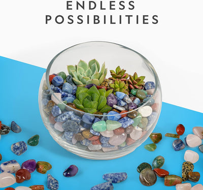 NATIONAL GEOGRAPHIC Premium Polished Stones - 2 Pounds of 3/4-Inch Tumbled Stones and Crystals Bulk, Arts and Crafts, Rock and Mineral Kit, Rocks for Kids, STEM Toys