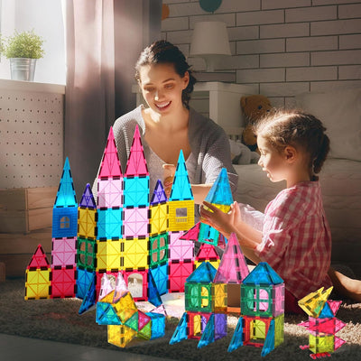 Jasonwell Magnetic Tiles Kids Toys Magnetic Blocks Building Sets 60pcs 3D Magnet Tile Building Blocks Toy Construction Educational STEM Toys Gifts for Toddlers Boys Girls 3 4 5 6 7 8 9 10 + Year Old