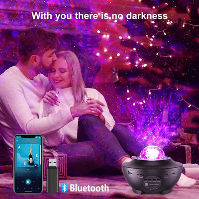 Galaxy Projector, Star Projector Light Ocean Wave Star Night Light, Adjustable Lightness Remote Control Timer 10 Lighting Modes, Built-in Music Speaker for Kids Bedroom Christmas Wedding Party Gift