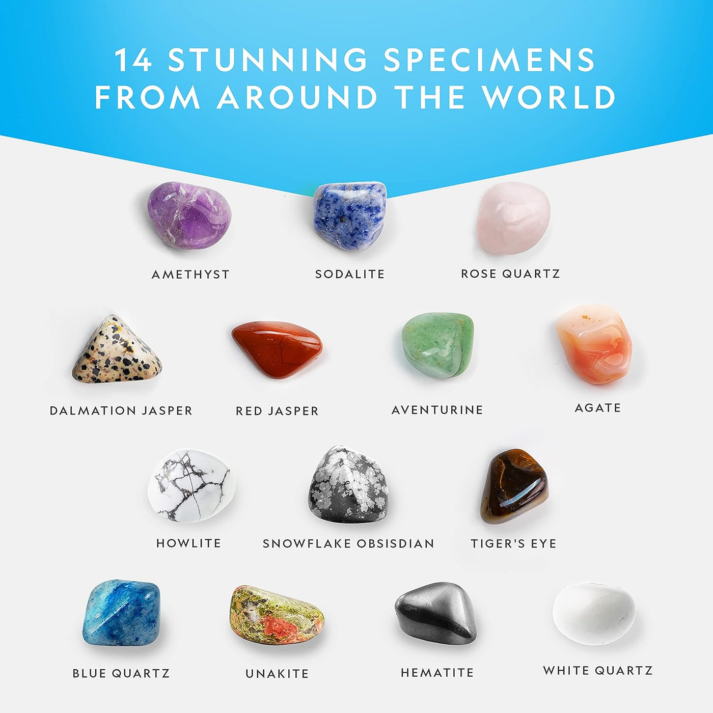 NATIONAL GEOGRAPHIC Premium Polished Stones - 2 Pounds of 3/4-Inch Tumbled Stones and Crystals Bulk, Arts and Crafts, Rock and Mineral Kit, Rocks for Kids, STEM Toys