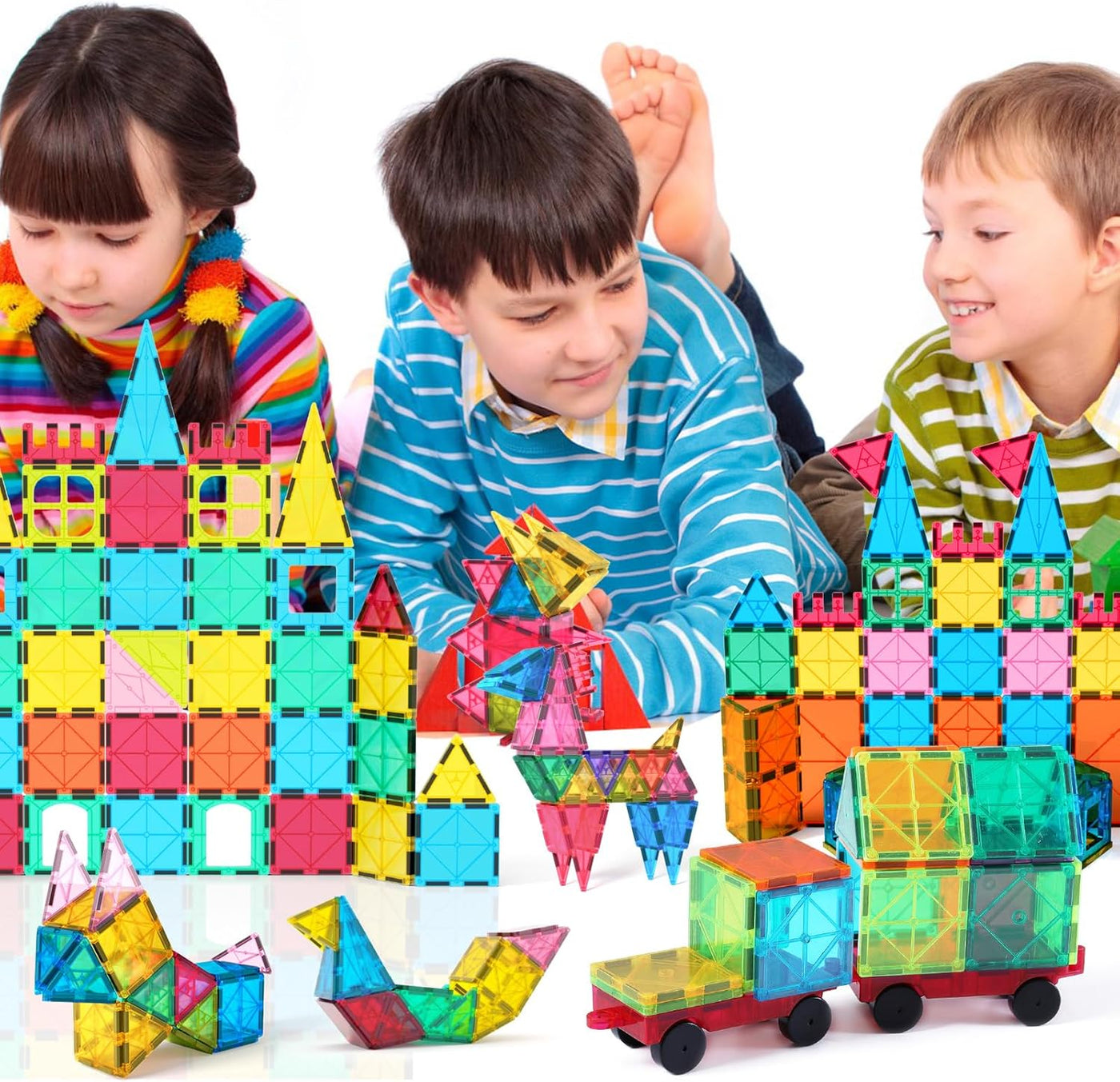 Jasonwell Magnetic Tiles Kids Toys Magnetic Blocks Building Sets 60pcs 3D Magnet Tile Building Blocks Toy Construction Educational STEM Toys Gifts for Toddlers Boys Girls 3 4 5 6 7 8 9 10 + Year Old