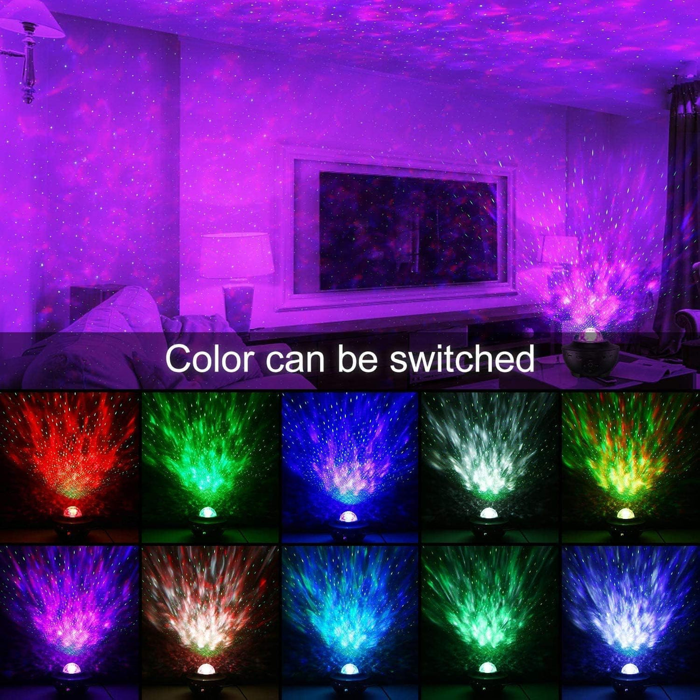 Galaxy Projector, Star Projector Light Ocean Wave Star Night Light, Adjustable Lightness Remote Control Timer 10 Lighting Modes, Built-in Music Speaker for Kids Bedroom Christmas Wedding Party Gift