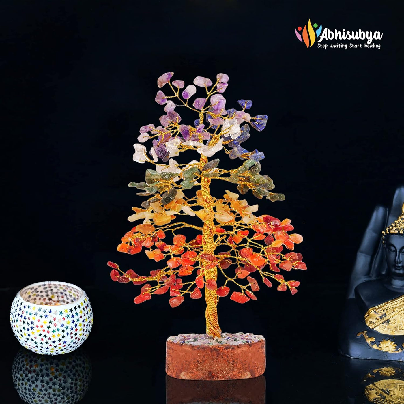 Lapis Lazuli, Bonsai Tree - Crystal Tree - Balancing Stones - Artificial Trees - Handmade Decorative Accessories - Chakra Tree - Desk Plants for Women Office - Home Gifts, Gem Tree, Desk Gifts
