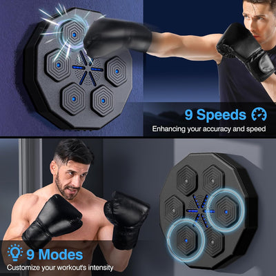 2025 New Music Boxing Machine, Upgraded 2.0 Smart Bluetooth Music Boxing Parent-Child Games, Wall-Mounted Exercise Equipment for Home