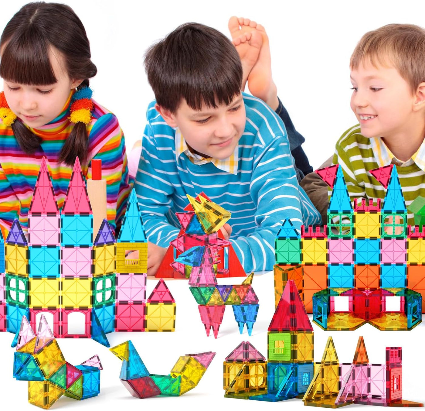 Jasonwell Magnetic Tiles Kids Toys Magnetic Blocks Building Sets 60pcs 3D Magnet Tile Building Blocks Toy Construction Educational STEM Toys Gifts for Toddlers Boys Girls 3 4 5 6 7 8 9 10 + Year Old