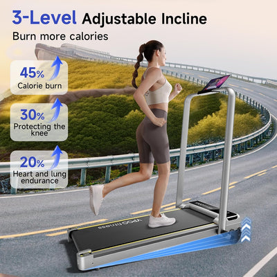 Walking Pad Treadmill, Walking Pad with Incline, Foldable Treadmills for Home Office Gym Exercise, Portable Desk Treadmill for Jogging&Running, Running Machine for Workout Exercise