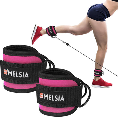 Ankle Straps for Cable Machine Women & Men - For Glute, Booty Workouts, Kickbacks, Leg Extensions, Curls and Hip Abductors - Adjustable, Gym Cable Attachments - Ergonomic Neoprene Padding (Pair)