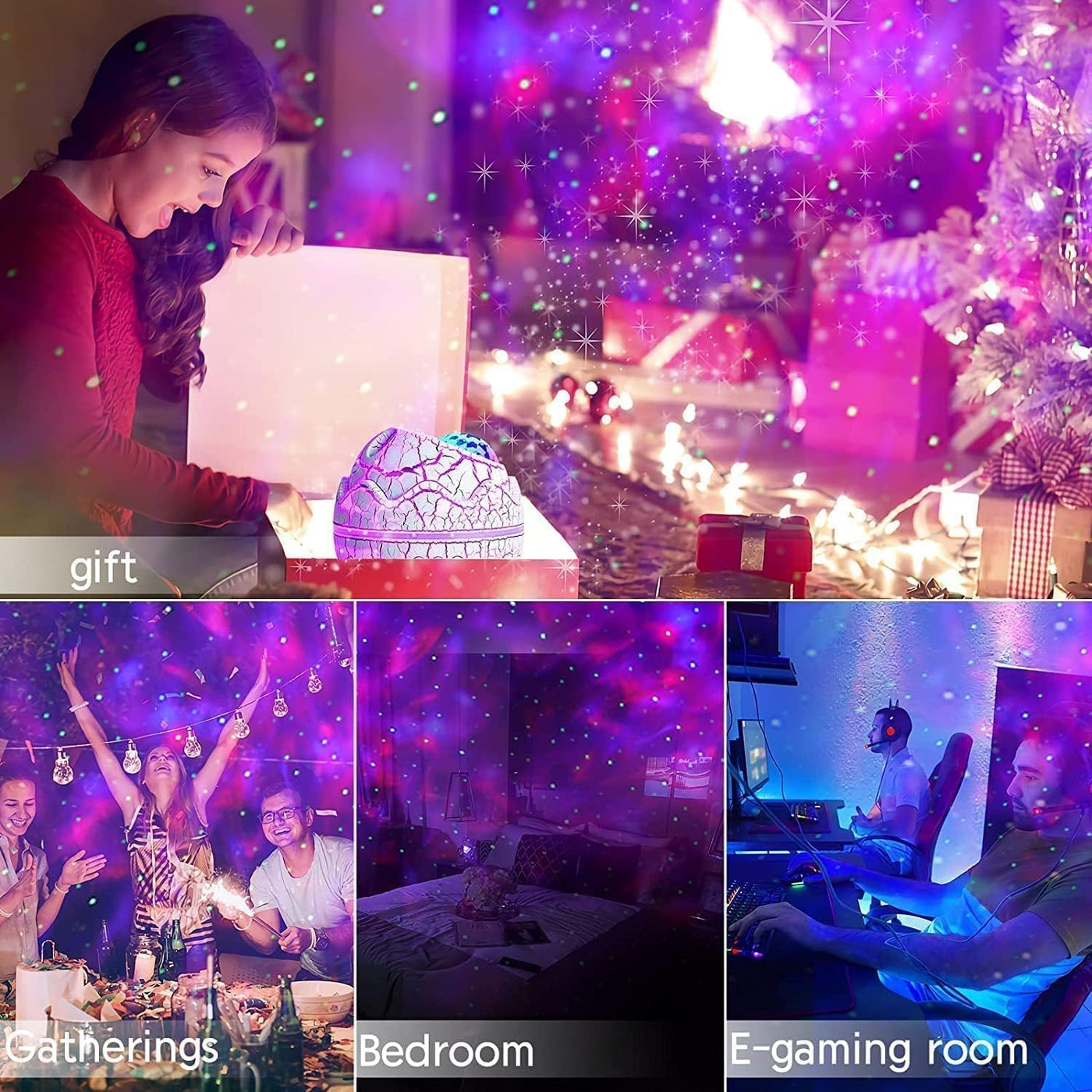 Galaxy Projector, Star Projector Starry Light with Music Player, 14 Colors Night Light with White Noise, Nebula,Timer & Remote Control for Gaming Room, Home Theater
