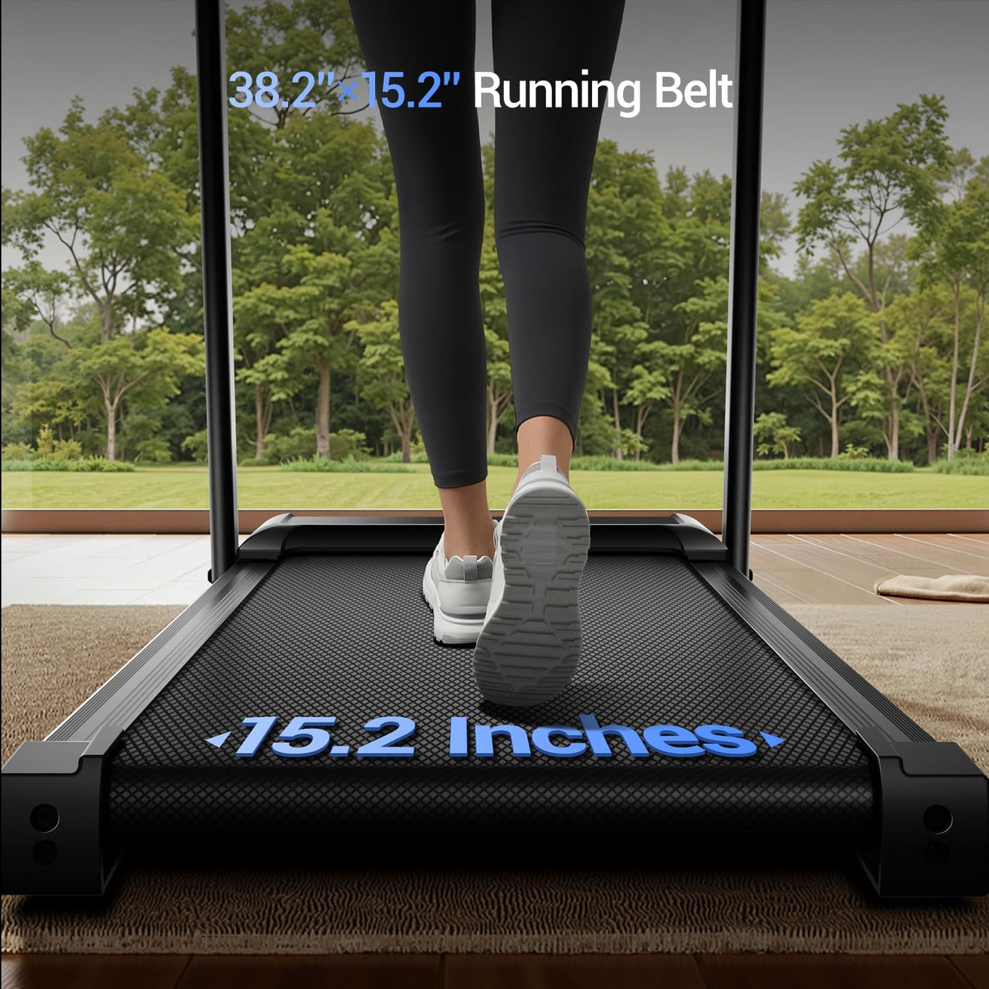 10% Incline Treadmill with Handle for Home and Office, Foldable Treadmills with 265 Lbs Weight Capacity, 2.5HP Quiet Walking Pad Treadmill, Three LED Screen Display