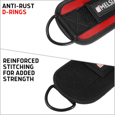 Ankle Straps for Cable Machine Women & Men - For Glute, Booty Workouts, Kickbacks, Leg Extensions, Curls and Hip Abductors - Adjustable, Gym Cable Attachments - Ergonomic Neoprene Padding (Pair)