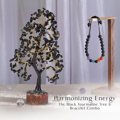Bonsai Tree - Crystal Tree - Balancing Stones - Chakra Beads - Handmade Decorative Accessories - Chakra Tree - Witchy Accessories - Positive Energy Decor, Black Tourmaline