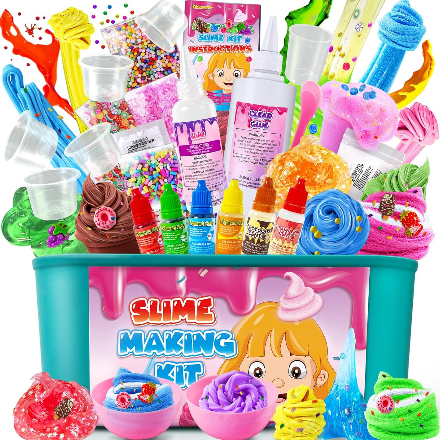 Ice Cream DIY Slime Kit, Slime Making Kit for Girls 10-12, Butter, Foam, Cloud Slime with Add-Ins, Foam Balls, Charms, Gift Toy for Children