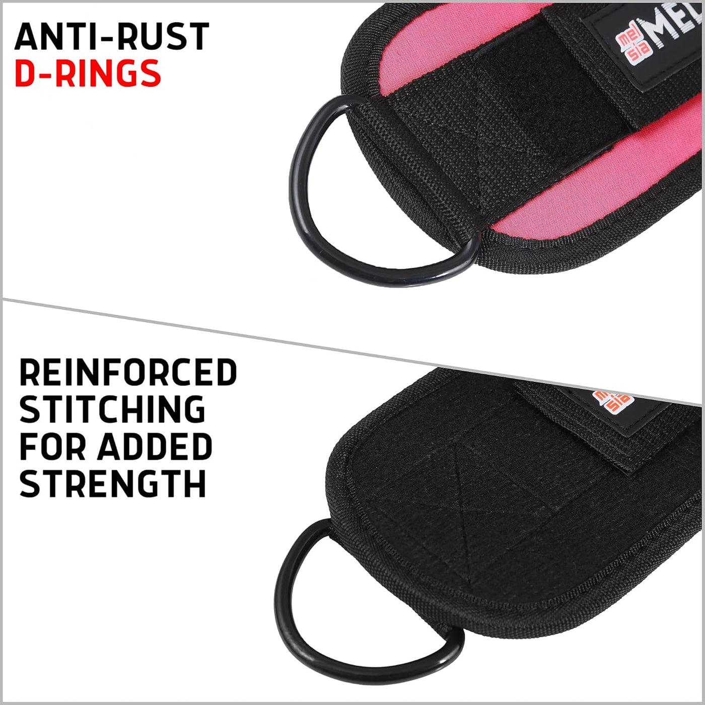 Ankle Straps for Cable Machine Women & Men - For Glute, Booty Workouts, Kickbacks, Leg Extensions, Curls and Hip Abductors - Adjustable, Gym Cable Attachments - Ergonomic Neoprene Padding (Pair)