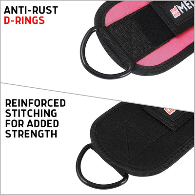 Ankle Straps for Cable Machine Women & Men - For Glute, Booty Workouts, Kickbacks, Leg Extensions, Curls and Hip Abductors - Adjustable, Gym Cable Attachments - Ergonomic Neoprene Padding (Pair)