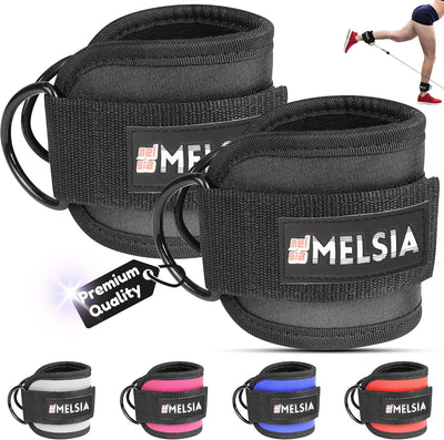 Ankle Straps for Cable Machine Women & Men - For Glute, Booty Workouts, Kickbacks, Leg Extensions, Curls and Hip Abductors - Adjustable, Gym Cable Attachments - Ergonomic Neoprene Padding (Pair)