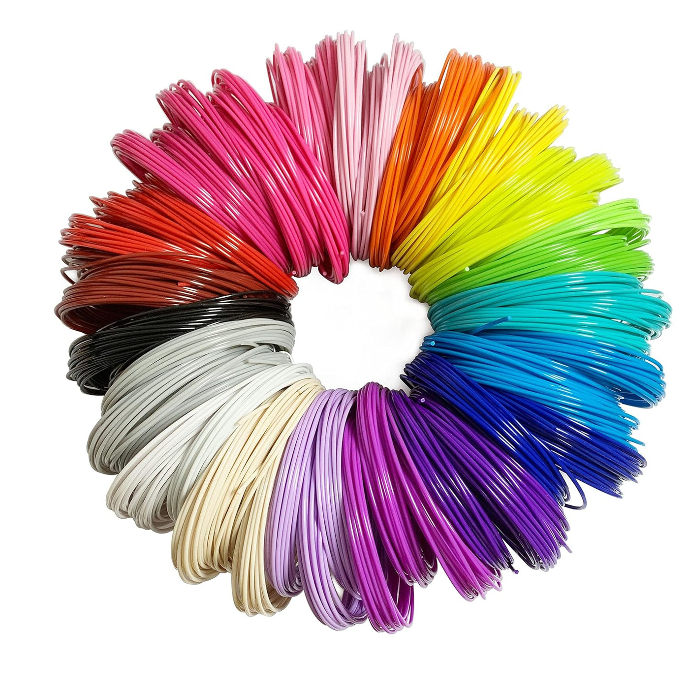 3D Pen Print Filament - 20 Bundle Printer PLA Refills - Printing Refill Plastic Filiment Suitable Doodler to Create Art Crafts Things, Gel Clay Material, Perfect Birthday Gifts for Kids