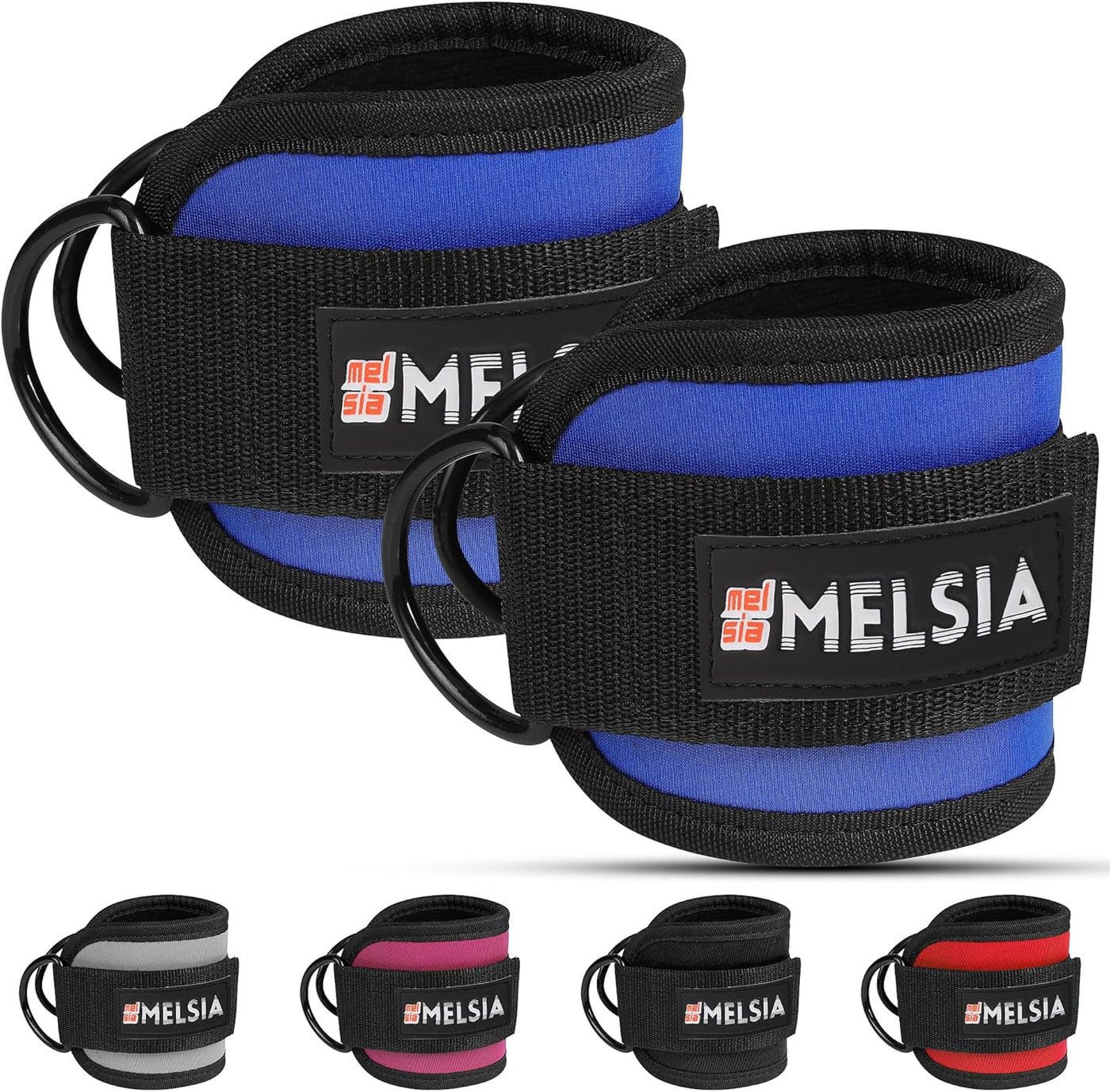 Ankle Straps for Cable Machine Women & Men - For Glute, Booty Workouts, Kickbacks, Leg Extensions, Curls and Hip Abductors - Adjustable, Gym Cable Attachments - Ergonomic Neoprene Padding (Pair)