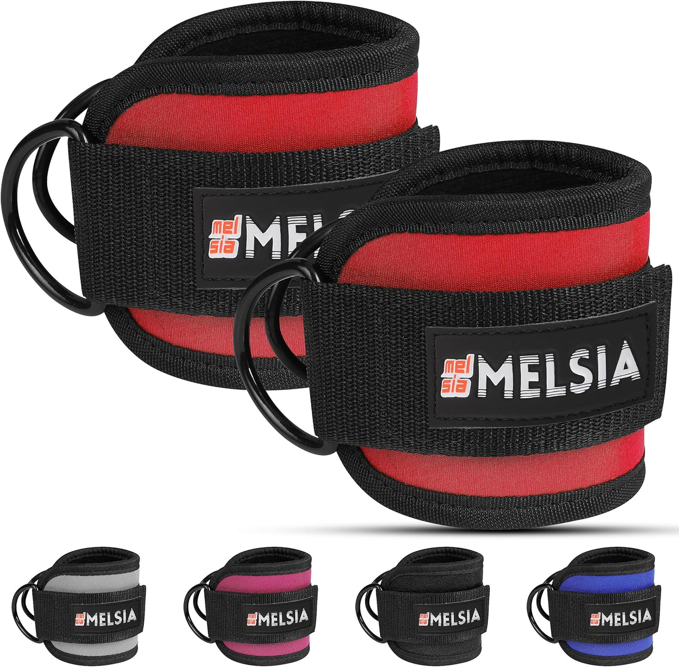 Ankle Straps for Cable Machine Women & Men - For Glute, Booty Workouts, Kickbacks, Leg Extensions, Curls and Hip Abductors - Adjustable, Gym Cable Attachments - Ergonomic Neoprene Padding (Pair)