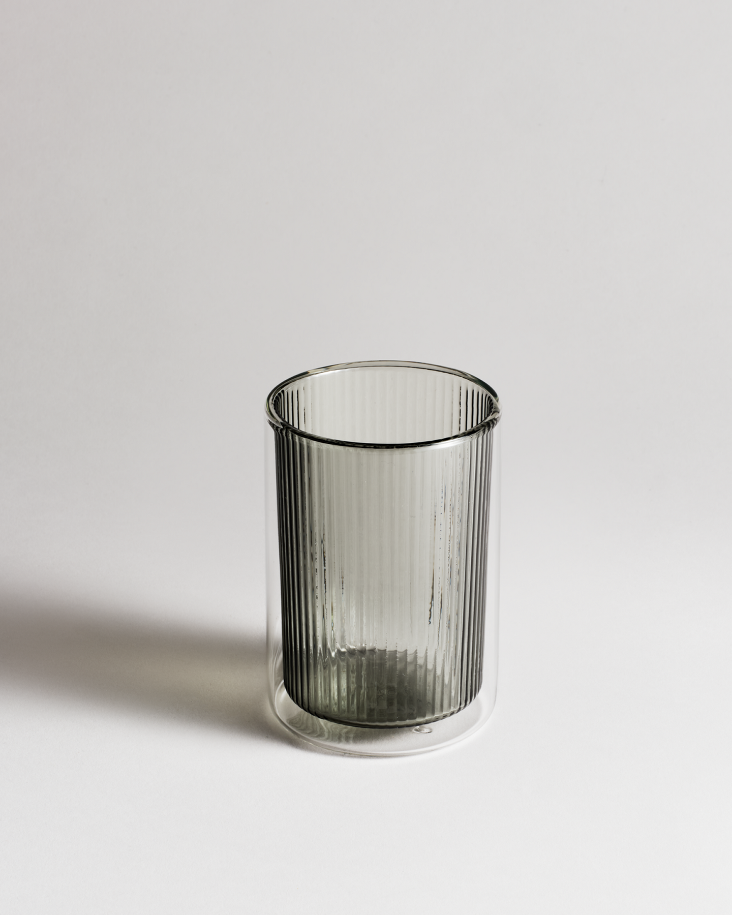 T2 Ribbed Double Walled Glass Tumbler Smokey — T2 Tea | Voyage Collections