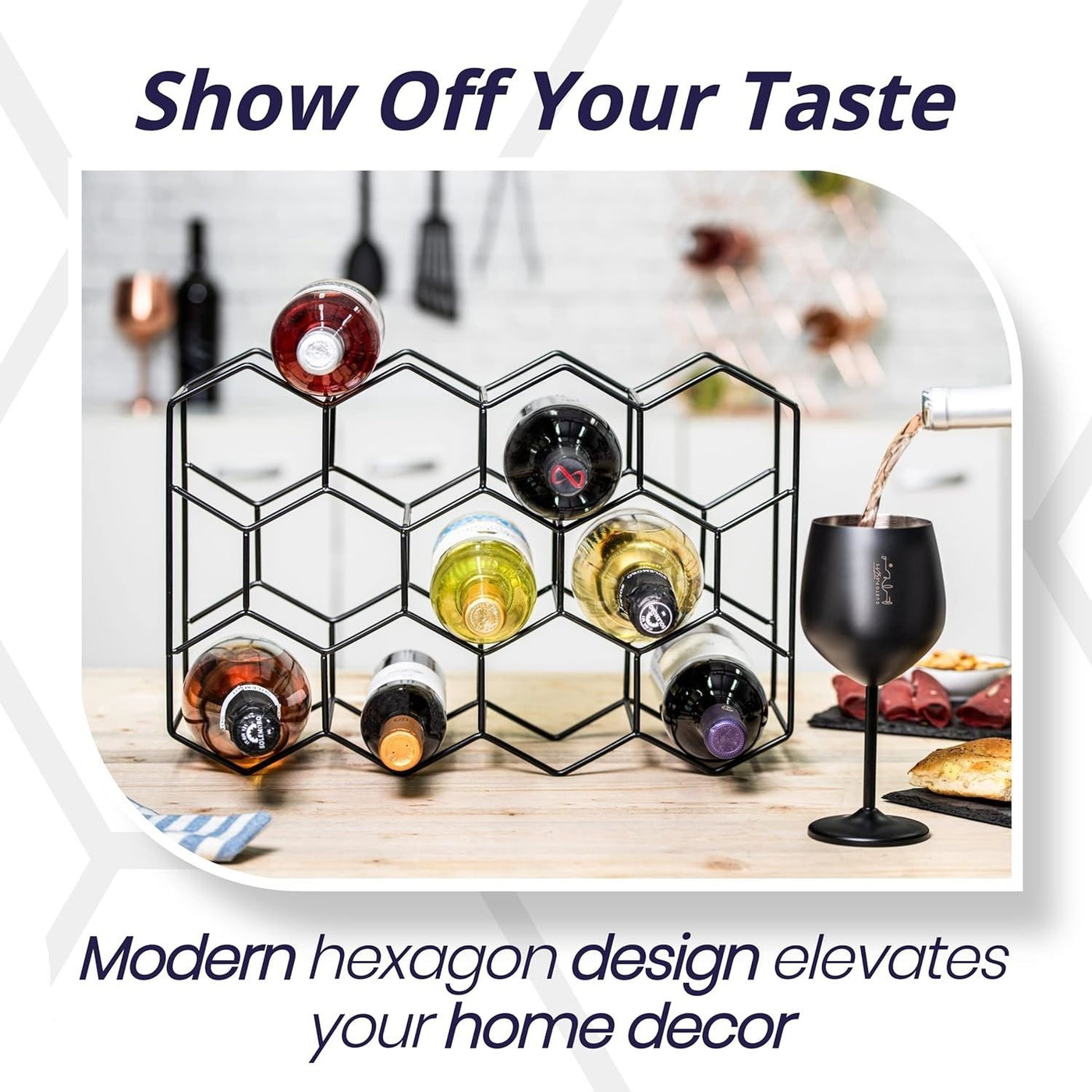 Modern Counter Wine Rack 14 Bottle Freestanding Modern Metal Countertop Wine Rack Countertop