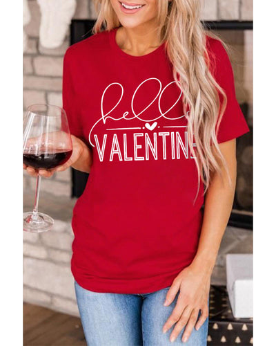 Azura Exchange Valentine Letter Print T Shirt - S