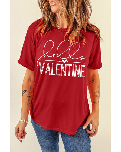 Azura Exchange Valentine Letter Print T Shirt - S