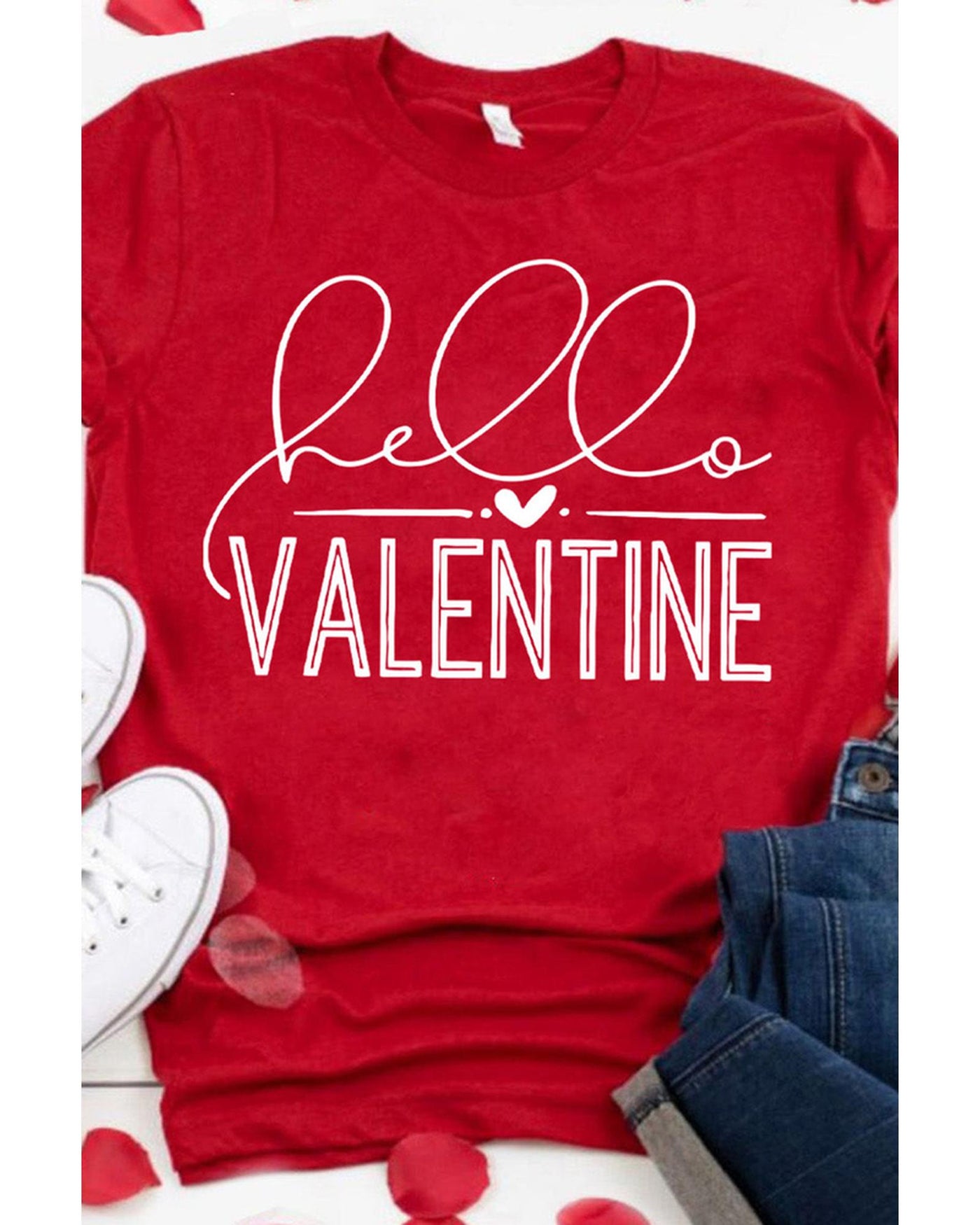 Azura Exchange Valentine Letter Print T Shirt - S