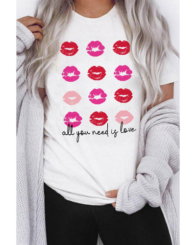 Azura Exchange Valentines Kisses Graphic Tee - L
