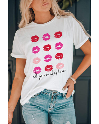 Azura Exchange Valentines Kisses Graphic Tee - M