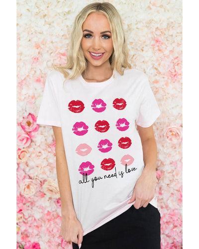 Azura Exchange Valentines Kisses Graphic Tee - M