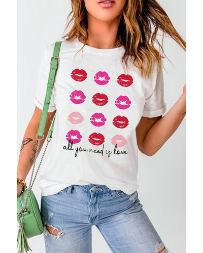 Azura Exchange Valentines Kisses Graphic Tee - M