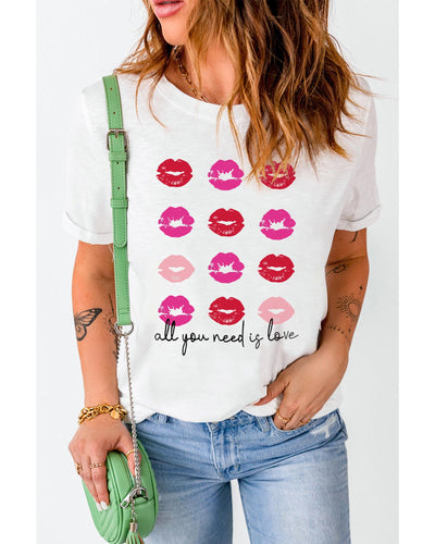 Azura Exchange Valentines Kisses Graphic Tee - M