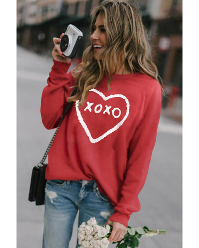 Azura Exchange Heart Pattern Print Valentines Sweatshirt - M